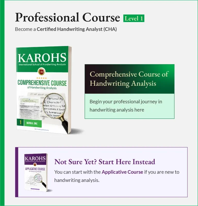 Comprehensive - Applicative (Medium) - Explore all handwriting analysis courses from beginner to master level. Get certified and discover your path to becoming a handwriting analysis expert.