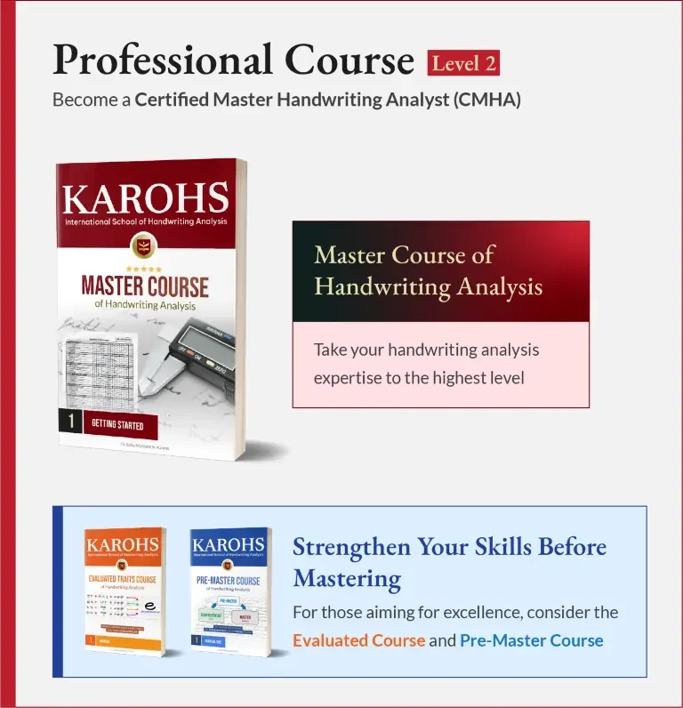 Explore all handwriting analysis courses from beginner to master level. Get certified and discover your path to becoming a handwriting analysis expert.