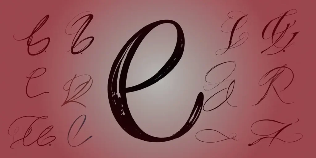 Letter e in handwriting