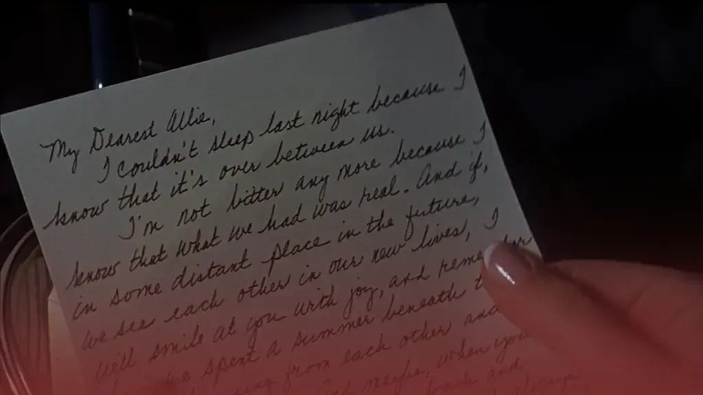 Noah’s handwritten love letter from The Notebook